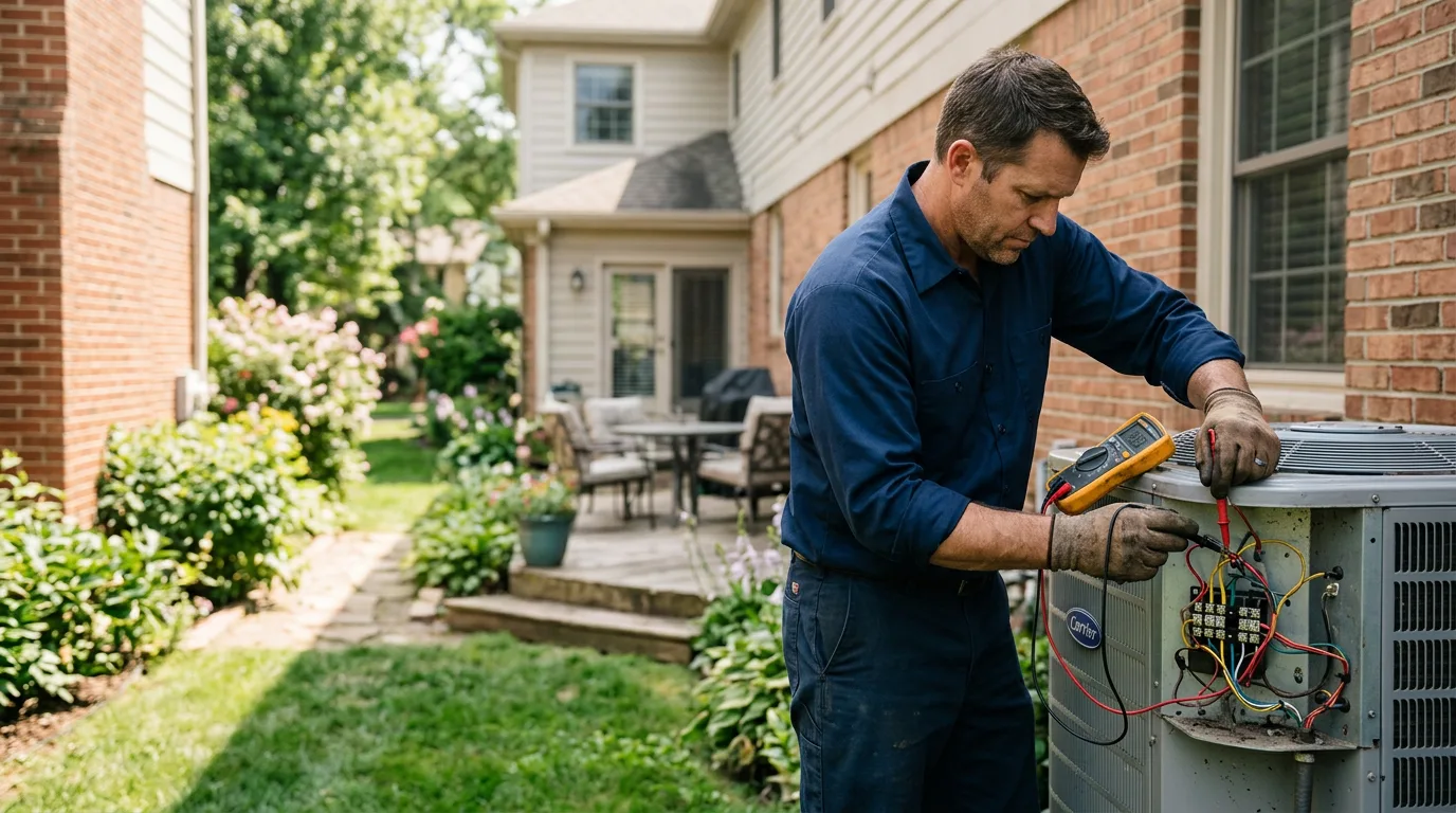 HVAC technician working near Cordell, OK